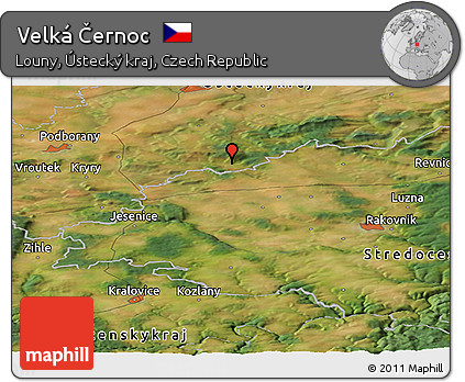 Satellite Panoramic Map of Velká Černoc