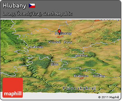 Satellite Panoramic Map of Hlubany