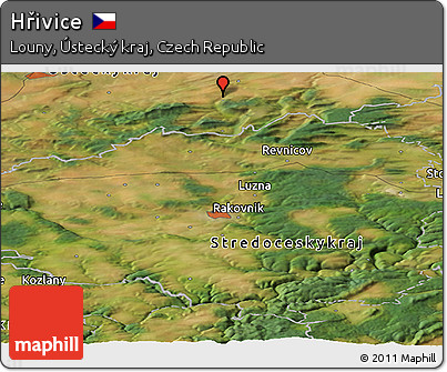 Satellite Panoramic Map of Hřivice