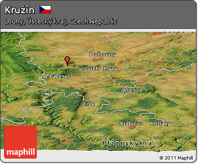 Satellite Panoramic Map of Kružín