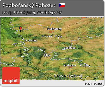 Satellite Panoramic Map of Podbořanský Rohozec