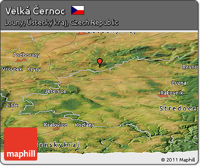Satellite Panoramic Map of Velká Černoc