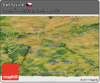 Satellite Panoramic Map of Větrušice