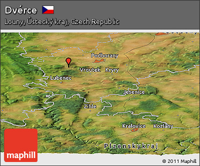 Satellite Panoramic Map of Dvérce
