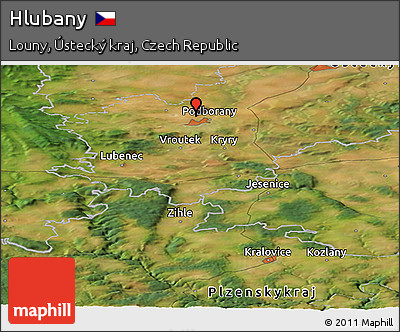 Satellite Panoramic Map of Hlubany