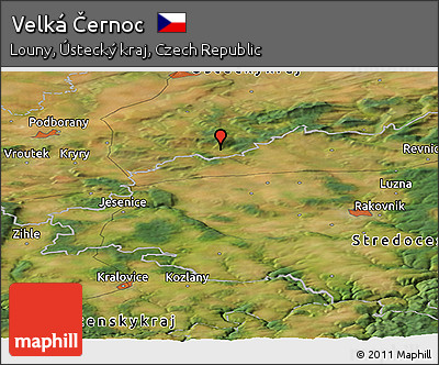 Satellite Panoramic Map of Velká Černoc