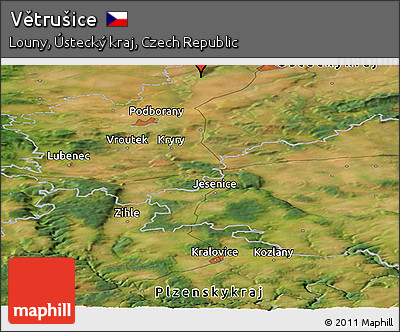 Satellite Panoramic Map of Větrušice