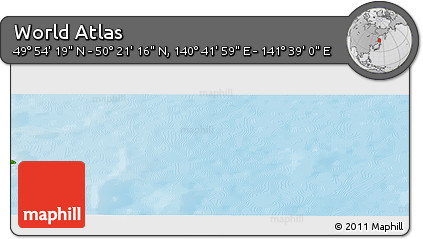 Physical Panoramic Map of the Area around 50° 7' 47" N, 141° 10' 30" E