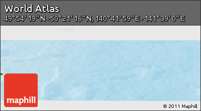 Physical Panoramic Map of the Area around 50° 7' 47" N, 141° 10' 30" E