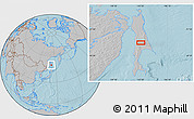 Gray Location Map of Langeri, hill shading