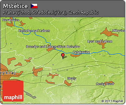 Physical 3D Map of Mstětice