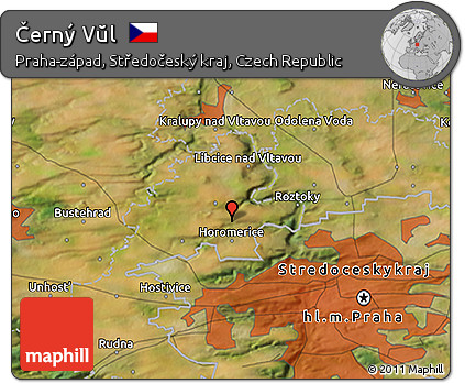 Satellite 3D Map of Černý Vŭl