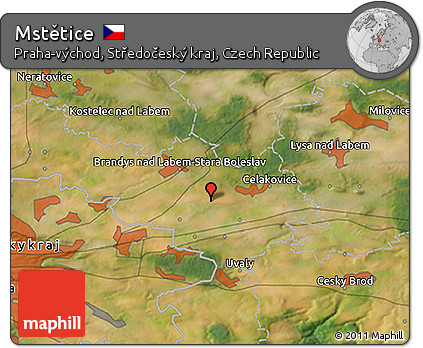 Satellite 3D Map of Mstětice