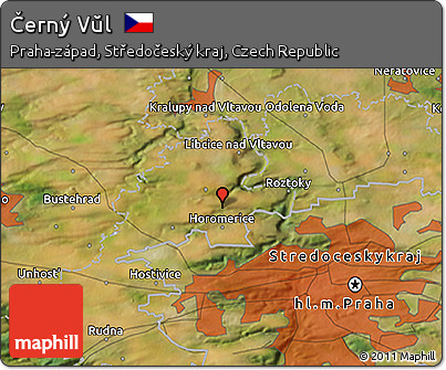 Satellite 3D Map of Černý Vŭl