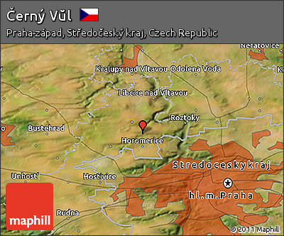 Satellite 3D Map of Černý Vŭl