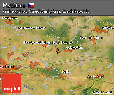 Satellite 3D Map of Mstětice