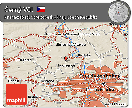 Shaded Relief 3D Map of Černý Vŭl