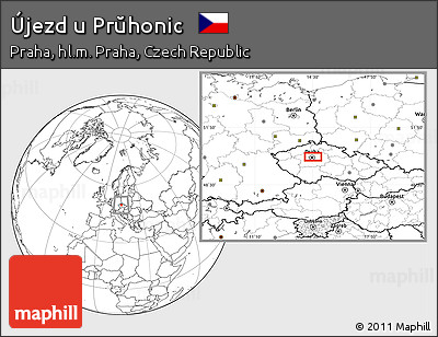 Blank Location Map of Újezd U Prŭhonic