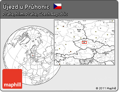 Blank Location Map of Újezd U Prŭhonic