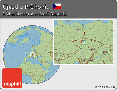 Savanna Style Location Map of Újezd U Prŭhonic