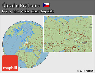Savanna Style Location Map of Újezd U Prŭhonic