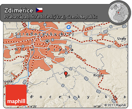 Shaded Relief Map of Zdiměřice