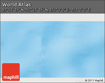 Physical 3D Map of the Area around 50° 7' 47" N, 150° 31' 30" E
