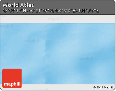 Physical 3D Map of the Area around 50° 7' 47" N, 150° 31' 30" E