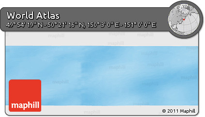 Physical Panoramic Map of the Area around 50° 7' 47" N, 150° 31' 30" E