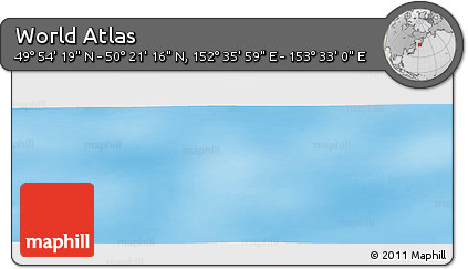 Physical Panoramic Map of the Area around 50° 7' 47" N, 153° 4' 29" E