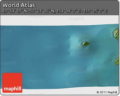 Satellite 3D Map of the Area around 50° 7' 47" N, 154° 46' 30" E