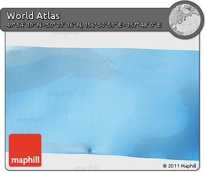 Physical 3D Map of the Area around 50° 7' 47" N, 157° 19' 29" E