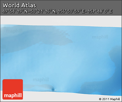 Physical 3D Map of the Area around 50° 7' 47" N, 157° 19' 29" E