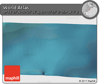 Satellite 3D Map of the Area around 50° 7' 47" N, 157° 19' 29" E