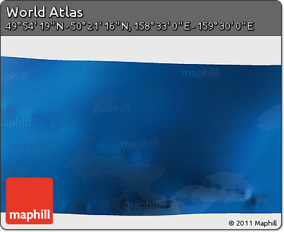 Physical 3D Map of the Area around 50° 7' 47" N, 159° 1' 30" E