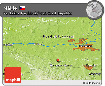 Physical 3D Map of Nákle
