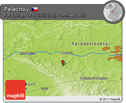 Physical 3D Map of Pelechov