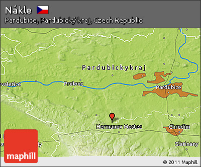 Physical 3D Map of Nákle