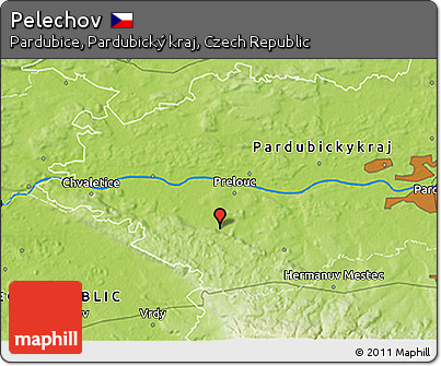 Physical 3D Map of Pelechov