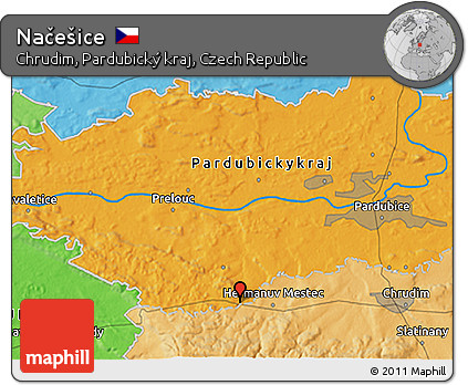 Political 3D Map of Načešice