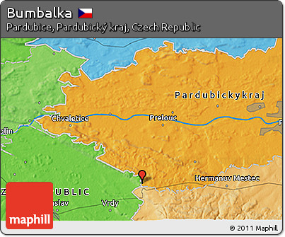 Political 3D Map of Bumbalka