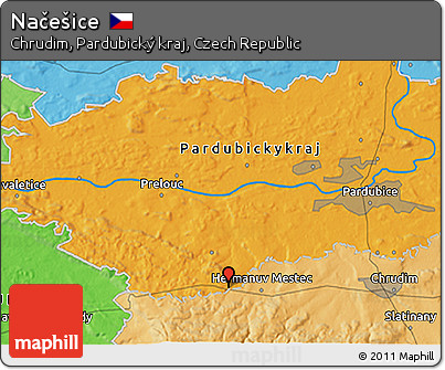 Political 3D Map of Načešice