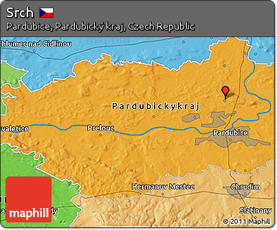 Political 3D Map of Srch