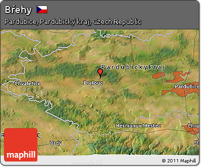 Satellite 3D Map of Břehy