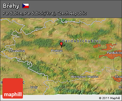 Satellite 3D Map of Břehy
