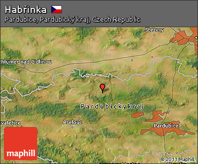 Satellite 3D Map of Habřinka