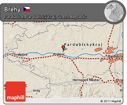 Shaded Relief 3D Map of Břehy
