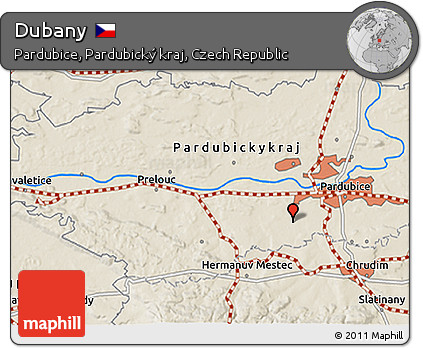 Shaded Relief 3D Map of Dubany
