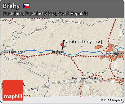 Shaded Relief 3D Map of Břehy
