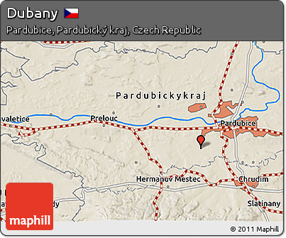Shaded Relief 3D Map of Dubany